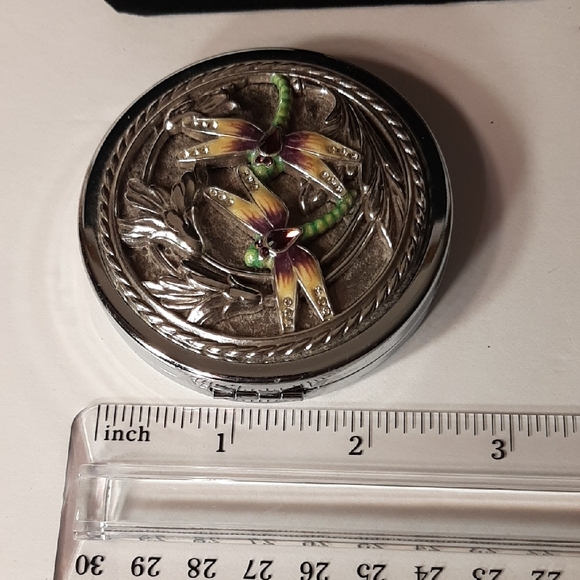 SALE! Brighton Vintage Silver/Multicolor Dragonfly Compact - Picture 15 of 15
